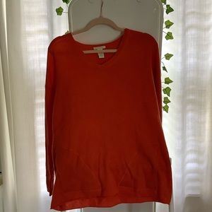 White+Warren orange cashmere sweater